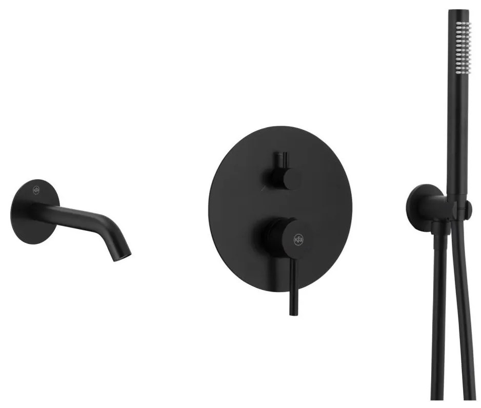 KFA Armatura 5039-401-81 - Комплект за баня със скрит кран MOZA матов черен