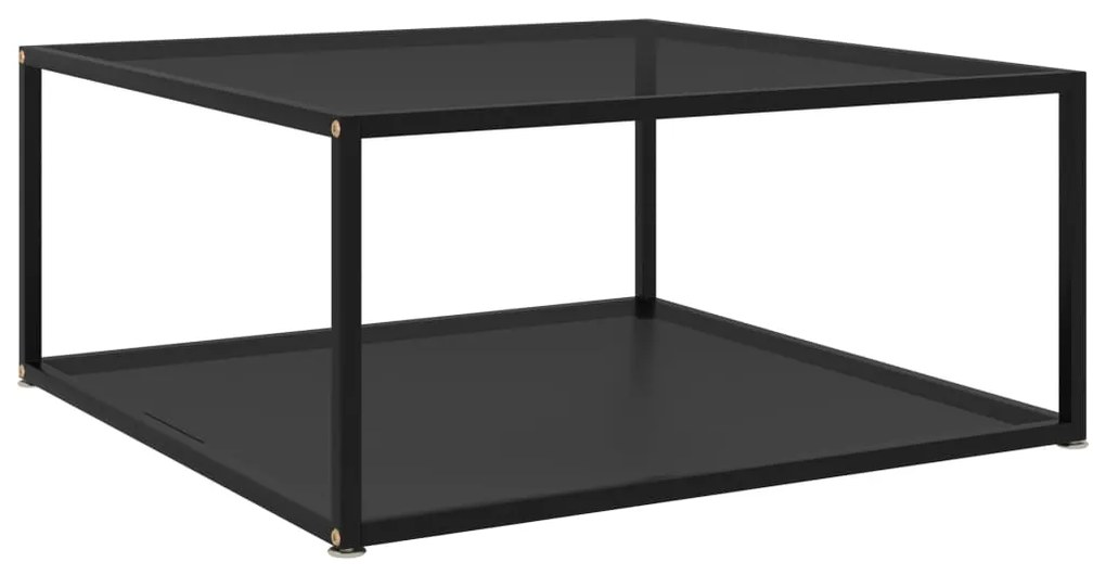 322893  Coffee Table Black 80x80x35 cm Tempered Glass