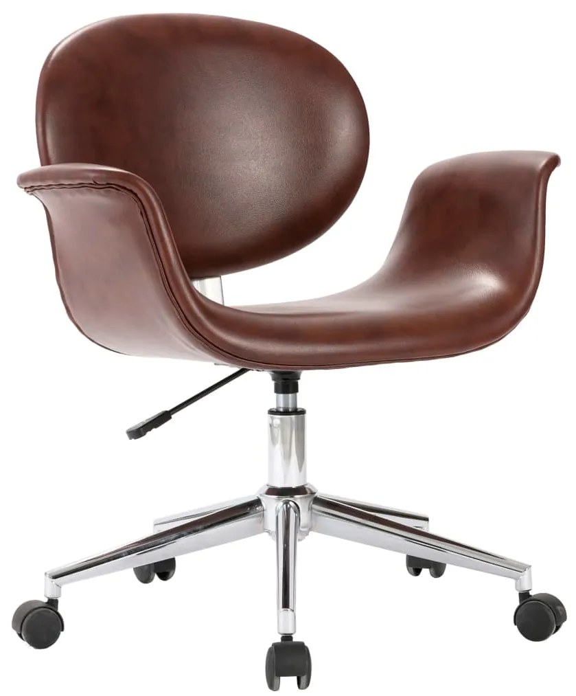 3054826 vidaXL Въртящ офис стол, кафяв, изкуствена кожа