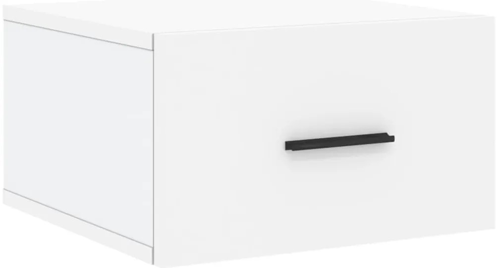 829852 vidaXL Нощно шкафче за стенен монтаж, бяло, 35x35x20 см