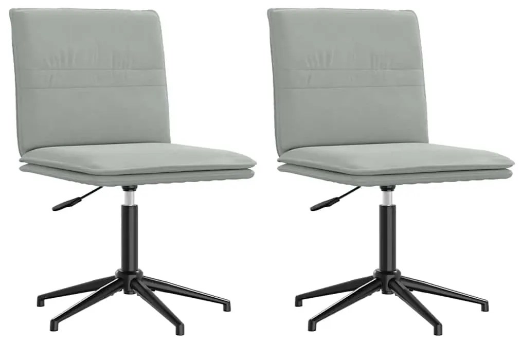 3315367 vidaXL Трапезни столове, 2 бр, светлосиви, кадифе