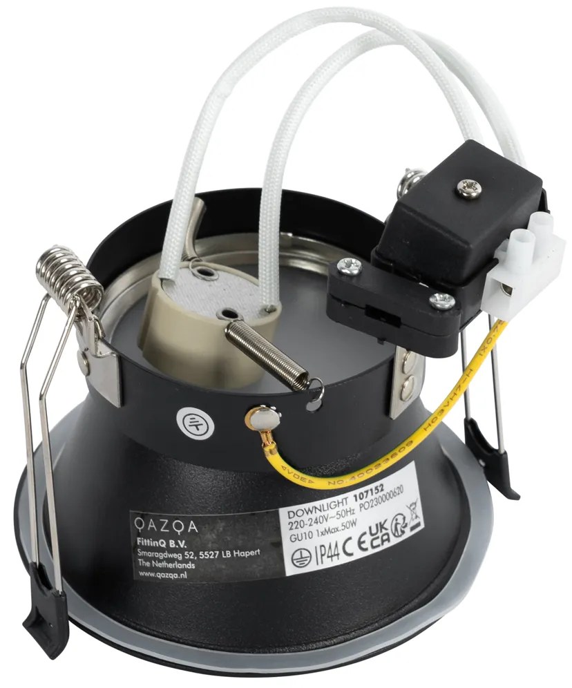 Комплект от 6 черни вградени прожектора GU10 70mm IP44 - Dept