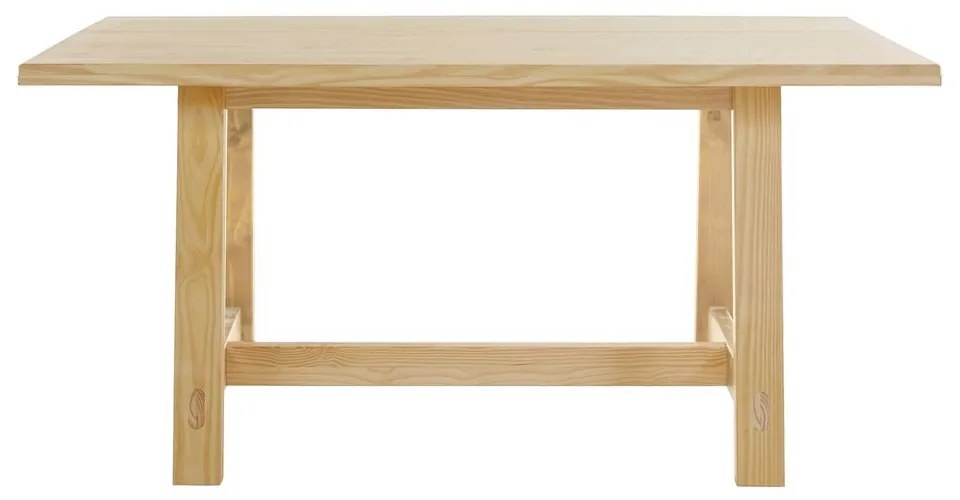 Трапезна маса от масивен бор в естествен цвят 90x160 cm Derby – Støraa