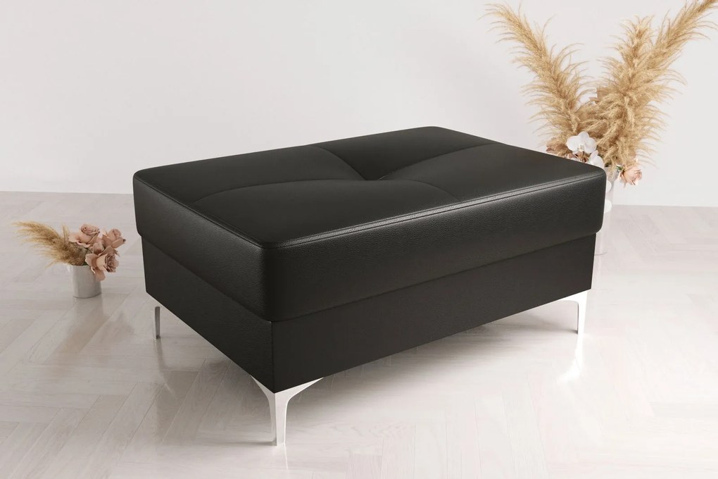 Табуретка Atlas 100-Черна кожа