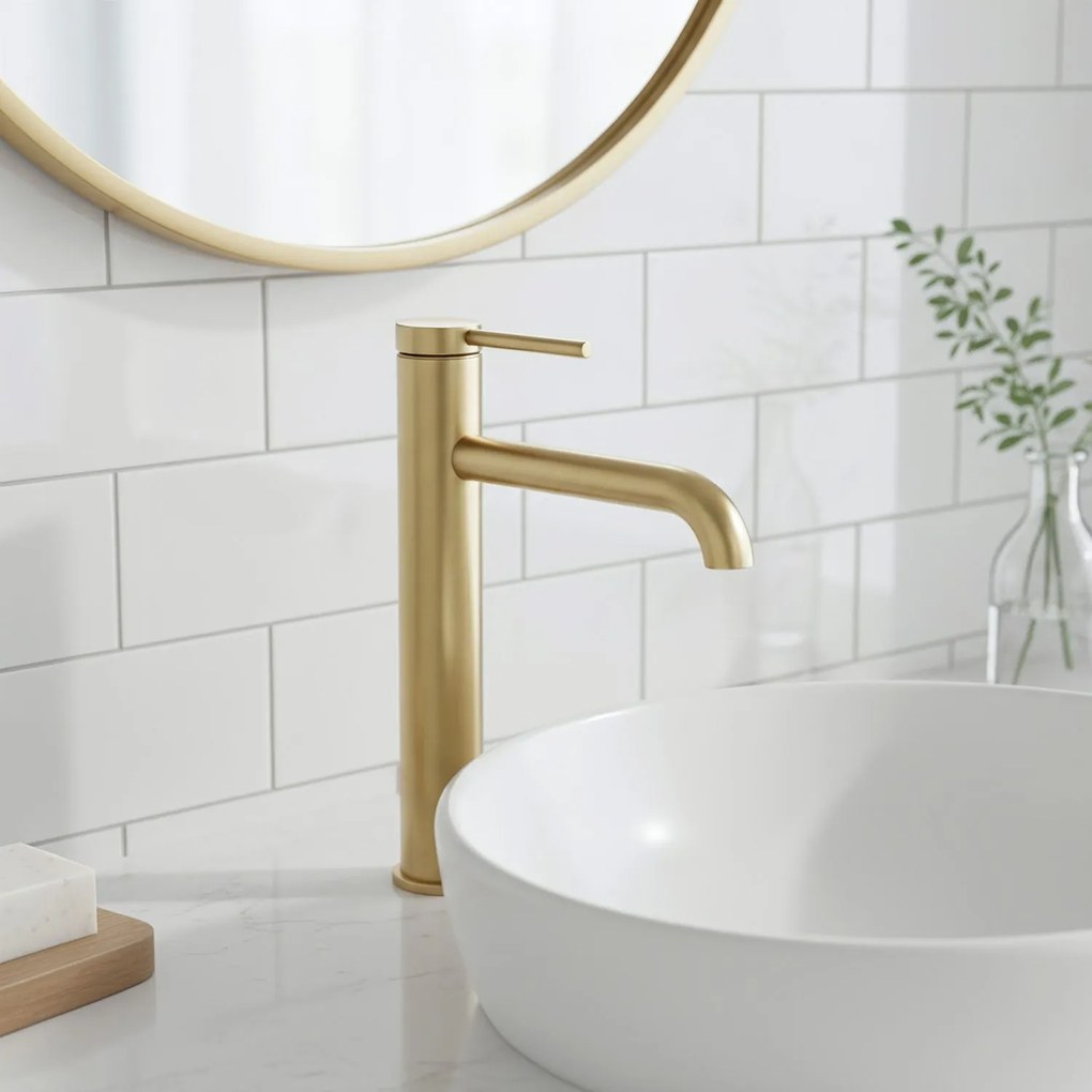 Смесител за мивка Rea Spot Brush Gold High