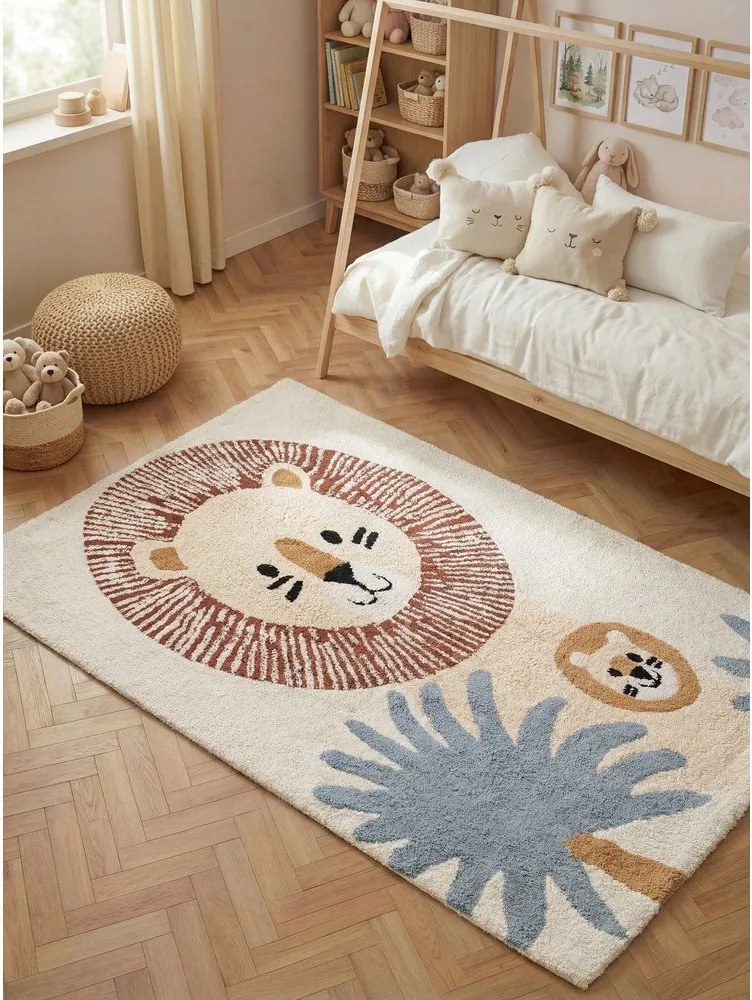 Кремав памучен детски килим подходящ за пране/ръчно изработен 140x200 cm Snuggle Leander – Hanse Home