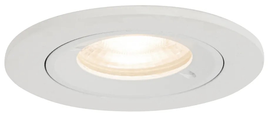 Комплект от 12 вградени прожектора бели кръгли GU10 50mm IP44 - Xena