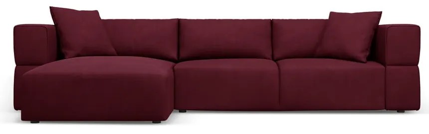 Ъглов диван в цвят бордо, ляв ъгъл Esther – Milo Casa