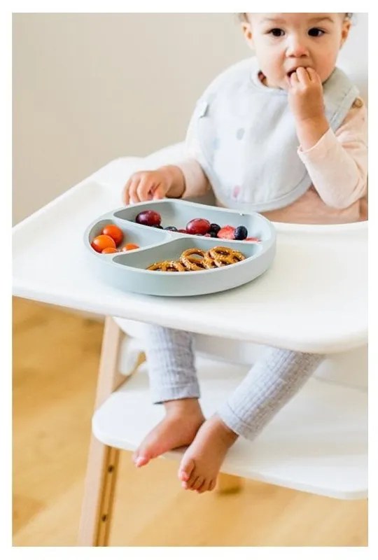 Светлосиня силиконова детска чиния 19x20,5 cm – Kindsgut