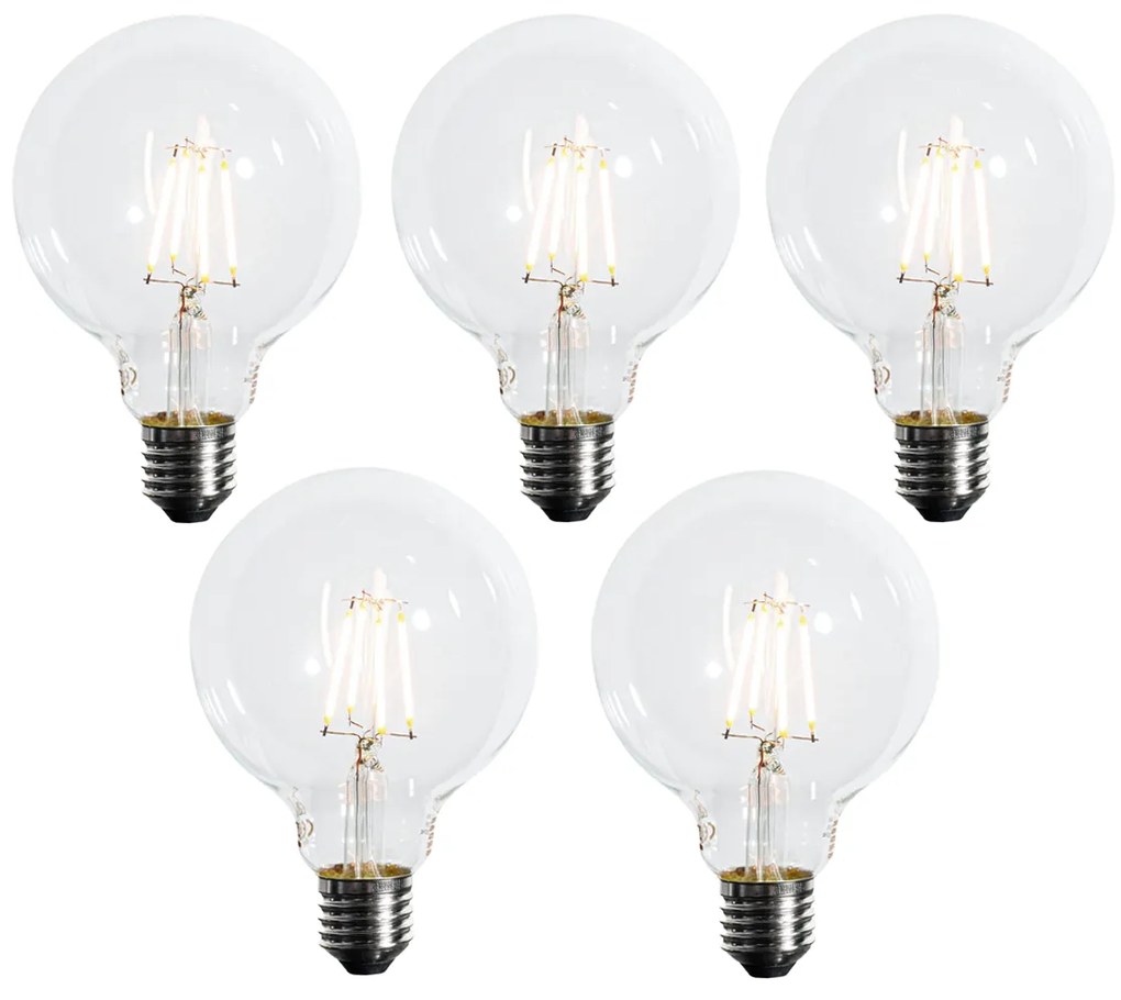 Комплект от 5 E27 димируеми LED крушки G95 5W 450 lm 2700K