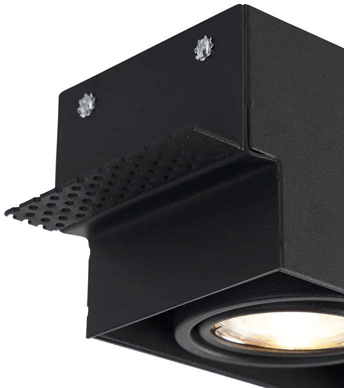 Модерен смарт вграден прожектор черен без рамка с 3 GU10 Wifi - Oneon 3