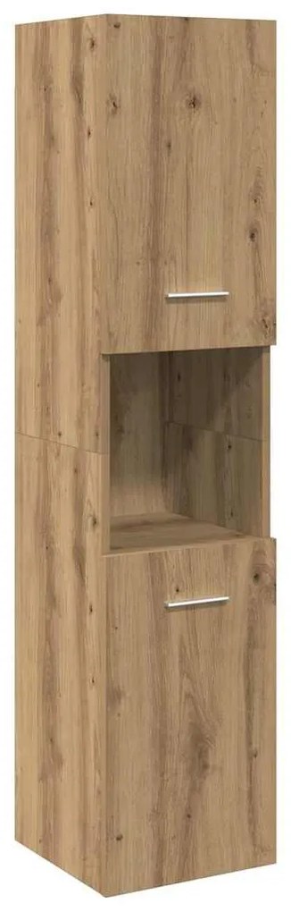 856222 vidaXL Висящ шкаф за баня, дъб артизан, 30x30x130 см, инженерно дърво