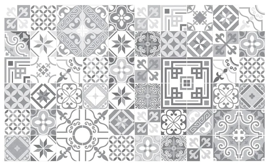 Комплект от 60 стикера за стена с винтидж дизайн в нюанс на сивото, 10 x 10 cm - Ambiance