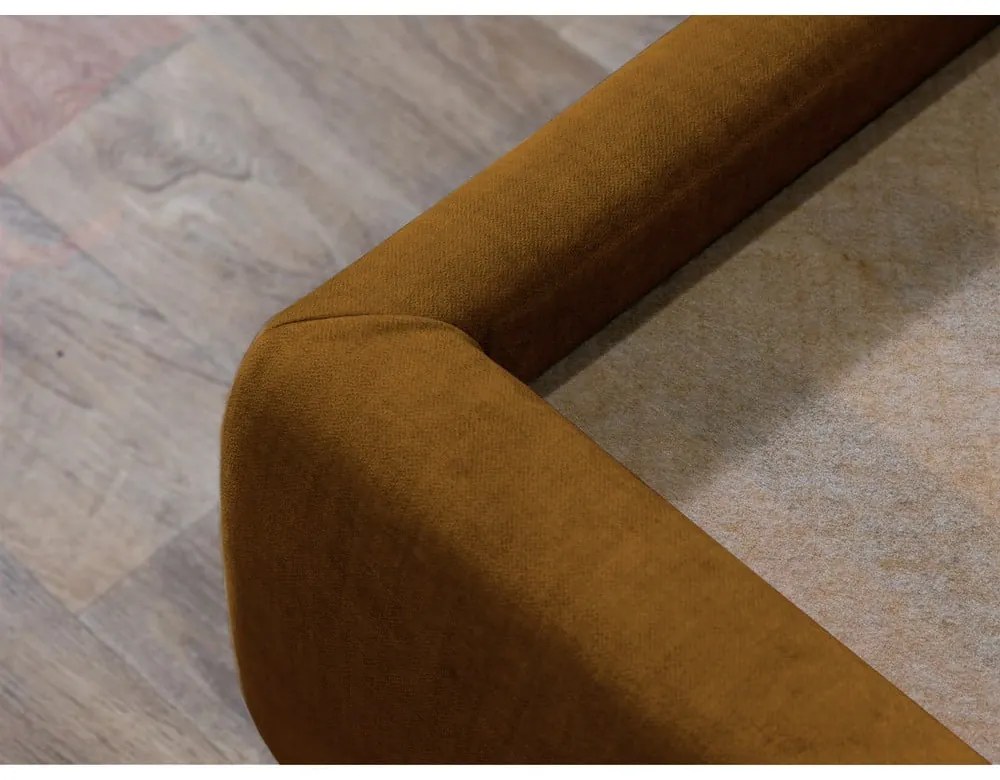 Жълто тапицирано двойно легло с решетка и място за съхранение 180x200 cm Jade - Bobochic Paris