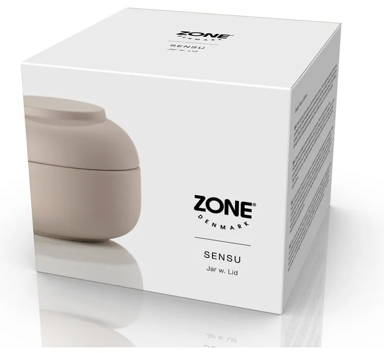 Бежов керамичен органайзер за баня за памучни тампони Sensu – Zone