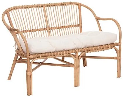 Двуместен диван atmosphera Neta, Ратан, Бял, 110x68x77 cm