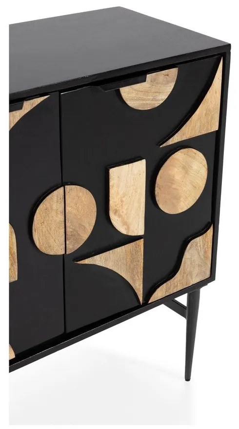 Черен скрин от масивно манго 175x90x40 cm Navya – MOME