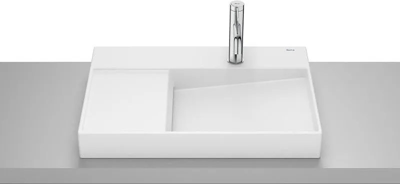 Умивалник за монтаж върху плот с отвор за смесител Horizon, 600 x 420 x 80mm, matt white