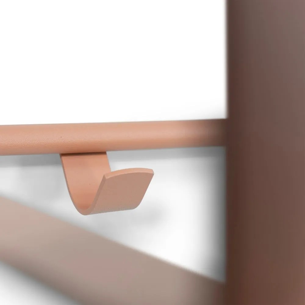 Метална стенна закачалка в цвят сьомга с рафт Rex - Spinder Design