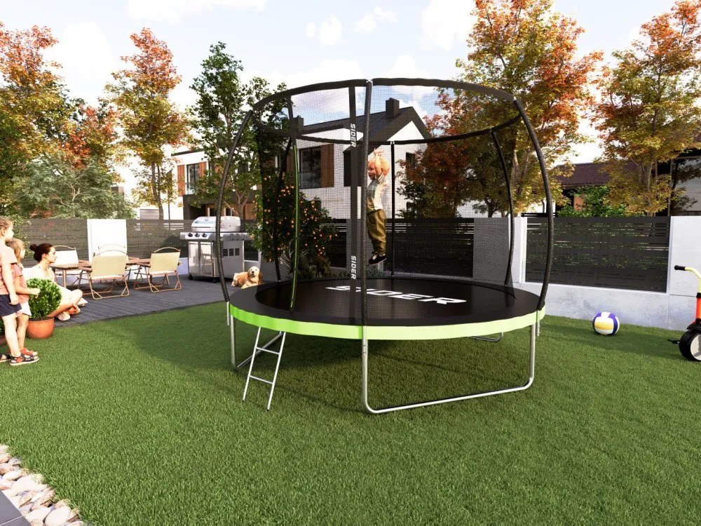 Градински батут за деца с мрежа и стълба SIDER 8FT  - диаметър 252 см