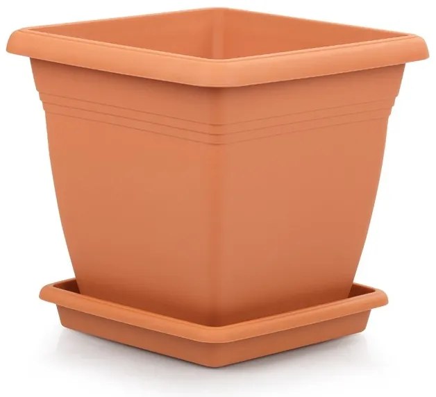 Квадратна саксия Villa - 50 х 46,5 х 50 см - Кафява