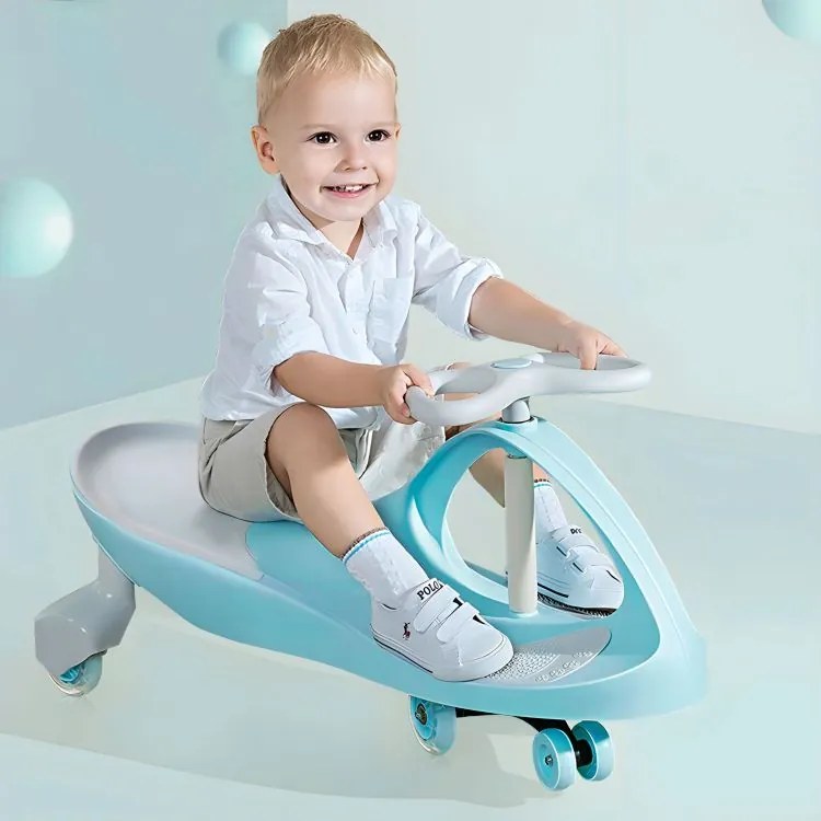 Гравитационен скутер с леки колела - светлосин