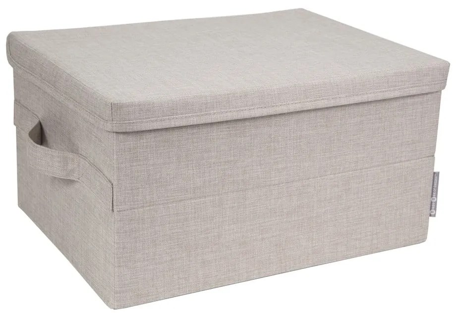 Бежова текстилна кутия за съхранение с капак 40x30x22 cm Soft Storage – Bigso