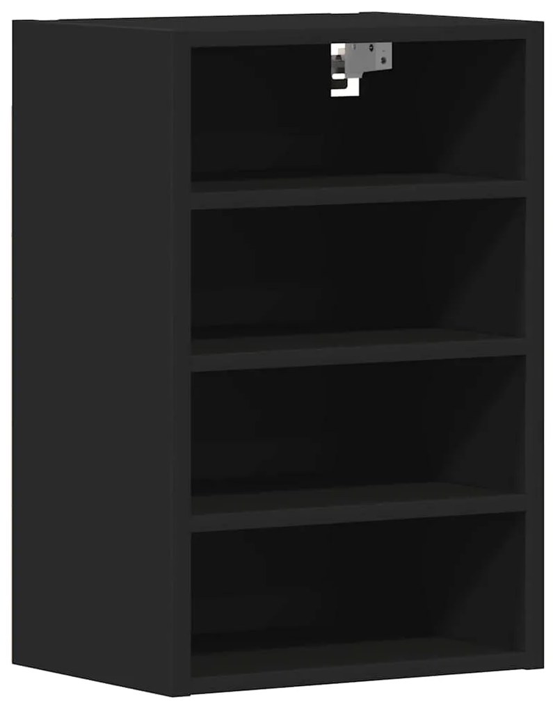 854176 vidaXL Висящ шкаф "Рига", черен, 40x29,5x60 см, инженерно дърво
