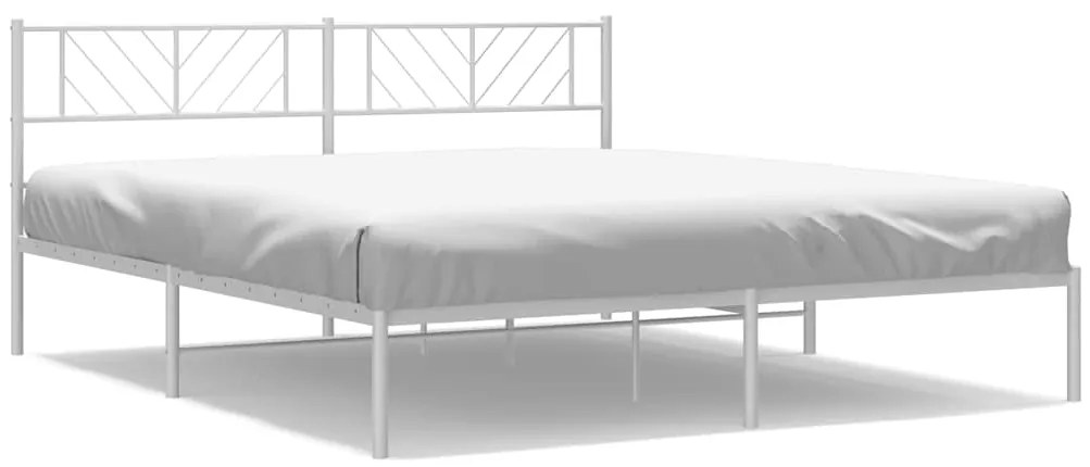 372234 vidaXL Метална рамка за легло с горна табла, черна, 193x203 см