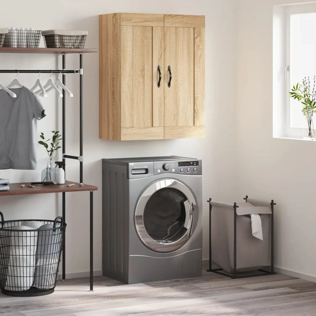 830375 vidaXL Стенен шкаф дъб сонома 69,5x34x90 см инженерно дърво