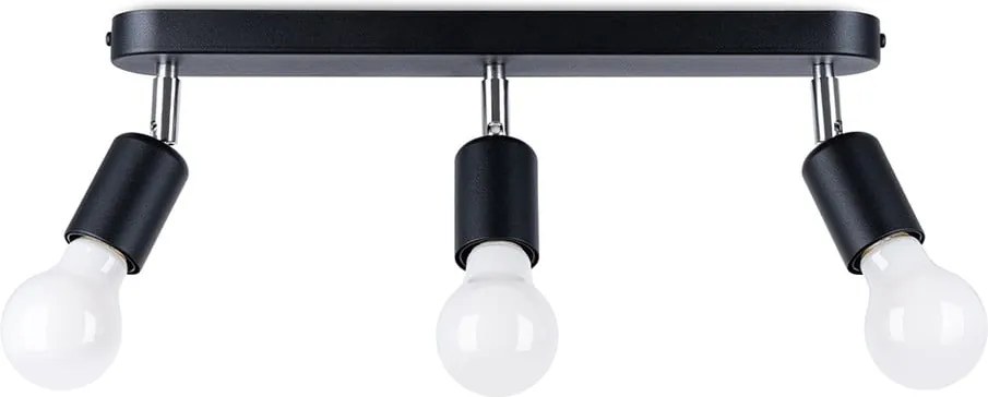 Черно метално осветително тяло за таван ø 6 cm Brando – Sollux