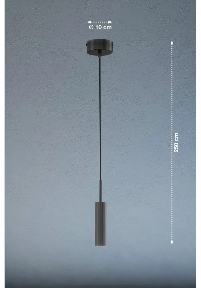 Черно LED затъмняващо се висящо осветително тяло ø 10 cm Stina – Fischer & Honsel