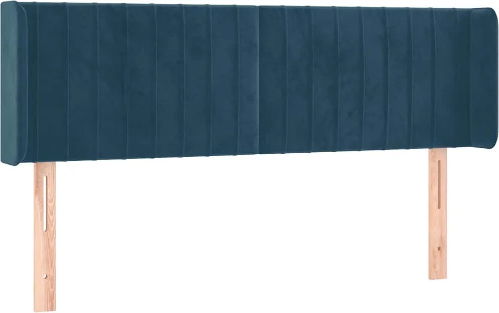 3119058 vidaXL Горна табла за легло, тъмносиня, 147x16x78/88 см, кадифе