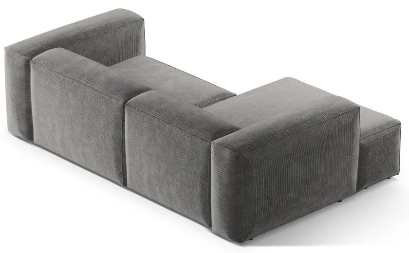 Светлосив ъглов диван от рипсено кадифе (ляв ъгъл) Bergamo – Cosmopolitan Design