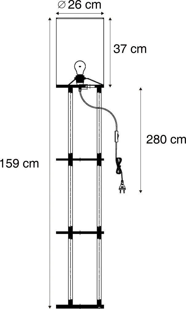 Интелигентна подова лампа черна вкл. WiFi A60 - Stojon