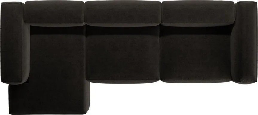 Черен ъглов диван (ляв ъгъл) Bergamo – Cosmopolitan Design