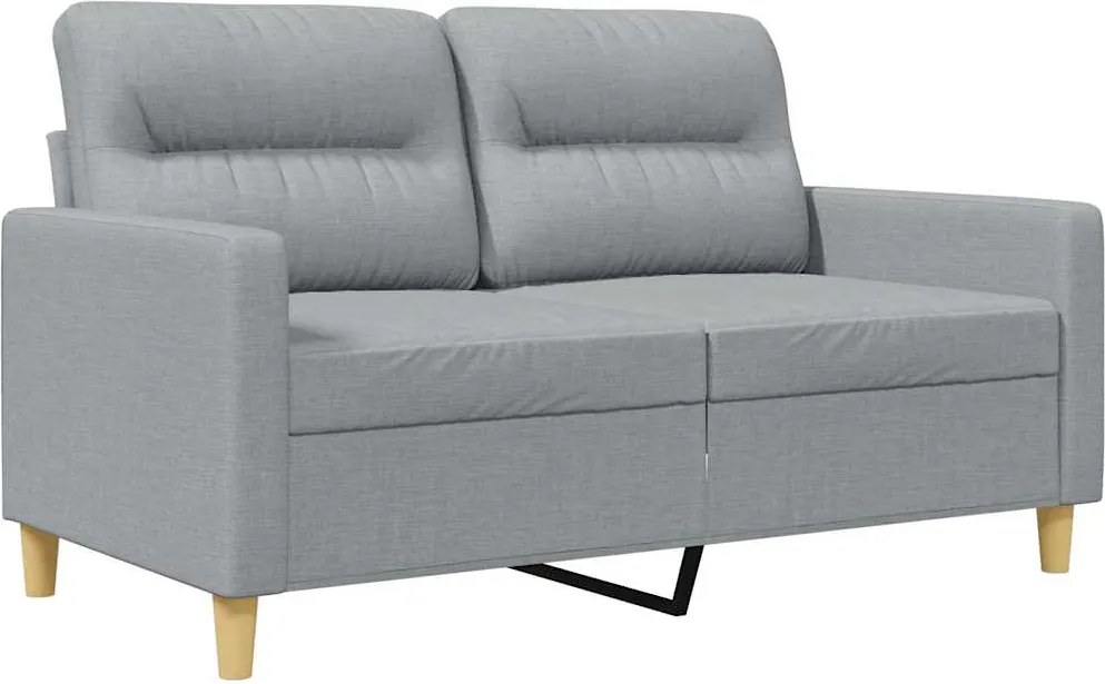 359227 vidaXL 2-местен диван, светлосив, 120 см, плат
