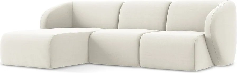 Бежов кадифен ъглов диван (ляв ъгъл) Lani – Makamii