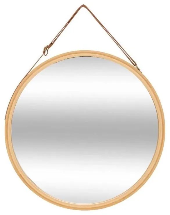 5five - Стенно огледало LOBEE, Ø 38 см, бамбук