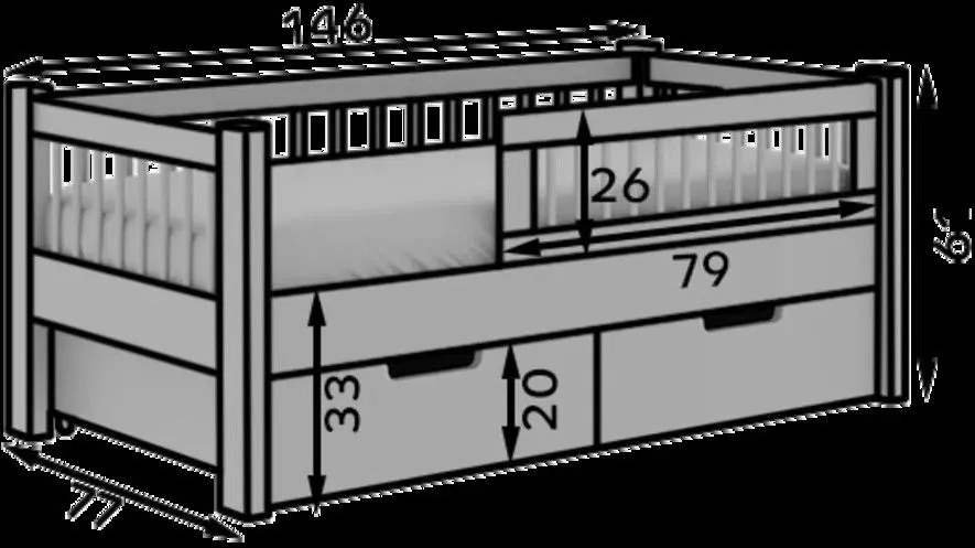 Детско легло Blossom-Leuko-70 x 140