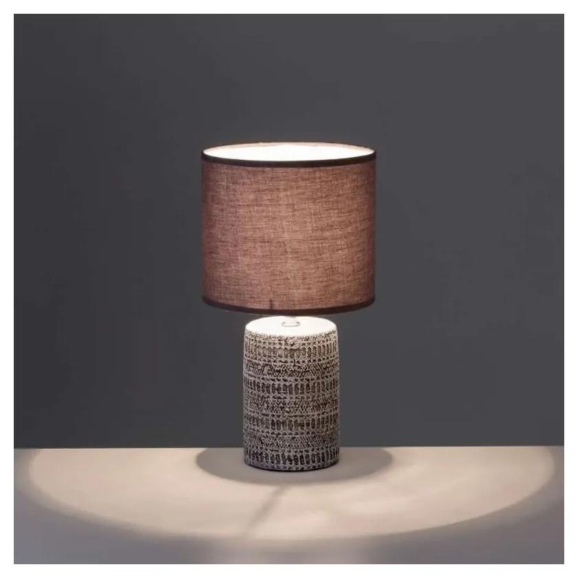 Кафява настолна лампа с текстилен абажур (височина 33,5 cm) - Casa Selección
