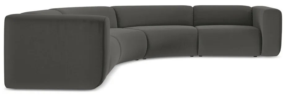Сив кадифен ъглов диван Ekahi – Makamii