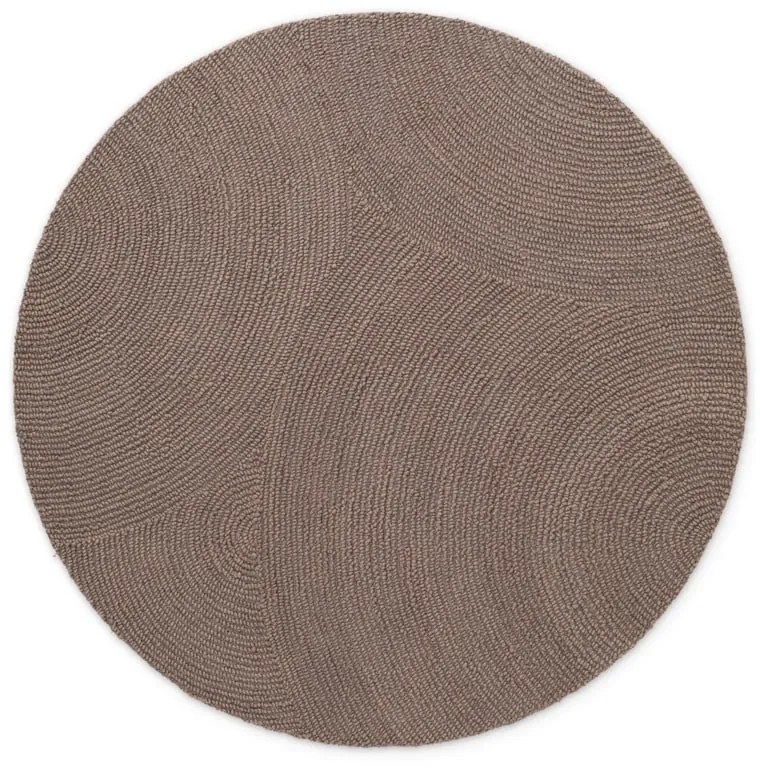 Ръчно изработен вълнен кръгъл килим в кафяво-сив цвят ø 200 cm Eleni Taupe – Hanse Home