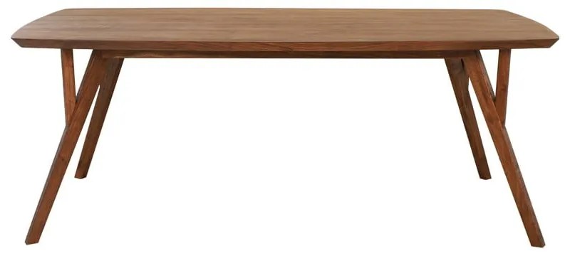 Кафява трапезна маса с акациев плот 100x220 cm Quenza – Light & Living