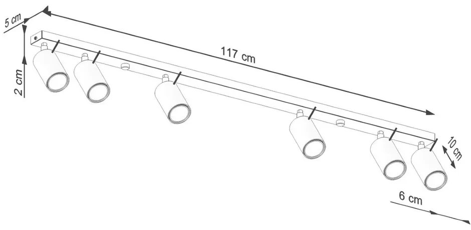 Прожектор в тухлен цвят 6x117 cm Etna – Sollux