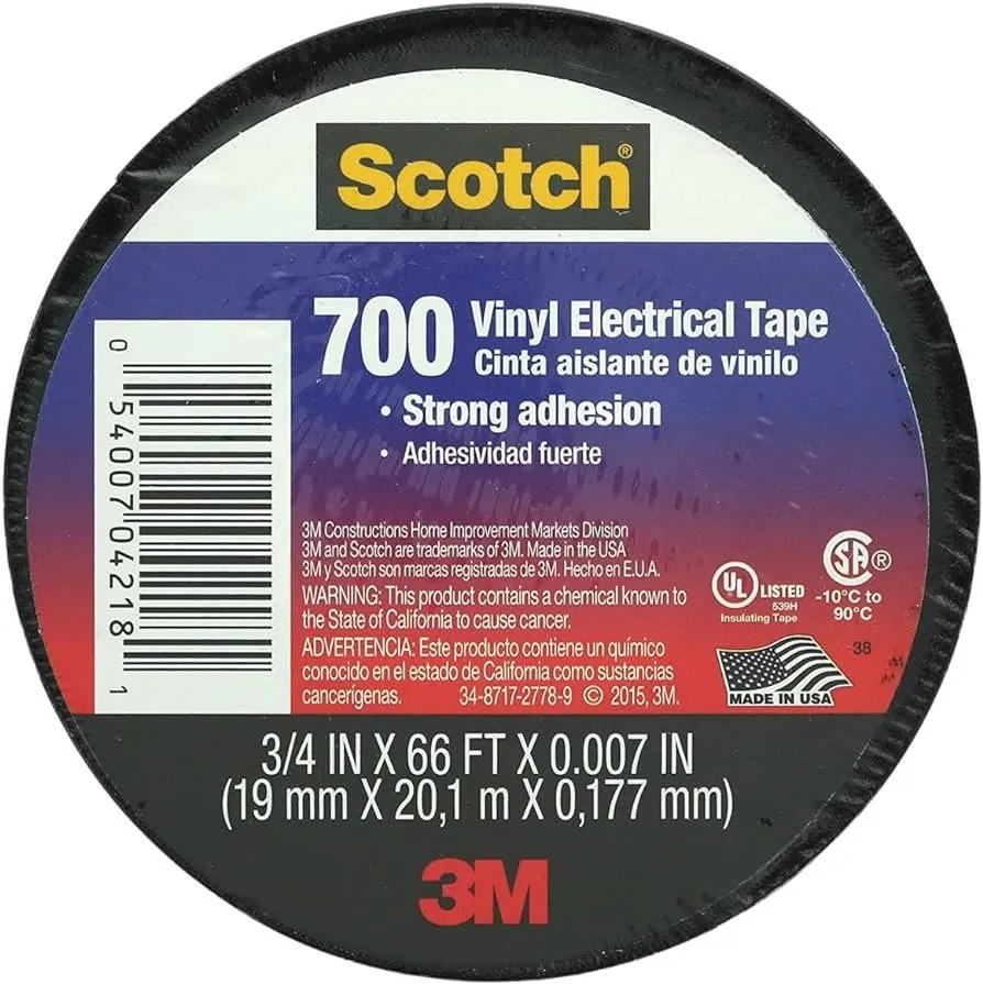 3M Изолационна лента Scotch 700 цвят ЧЕРЕН 0.18мм х 19мм, дължина 20м  - 3M74101