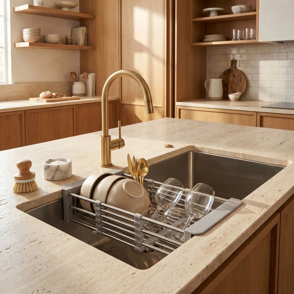 Телескопичен сушилник за мивка REA P14487A Grey