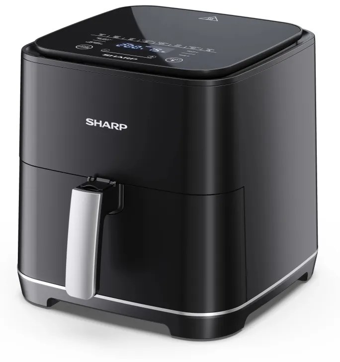 Уред за здравословно готвене Sharp AF-GS552AE-B Air Fryer, 5.5L Frying Basket, 1650 W, Digital Programme Control, 8 Pre-set Programmes, Pre-heat, Reheat, Keep warm, Cook from frozen, Black