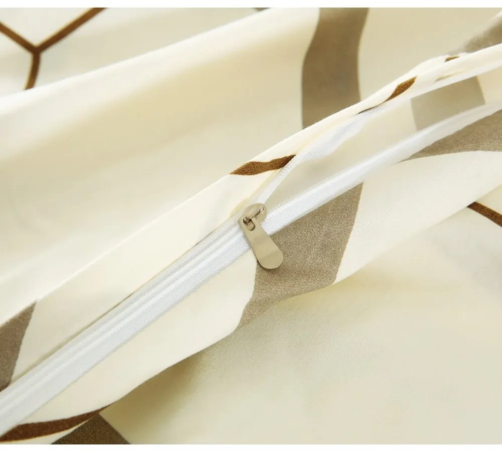 Кремаво единично 6 части включено спално бельо от микросатен 140x200 cm Carter – My House