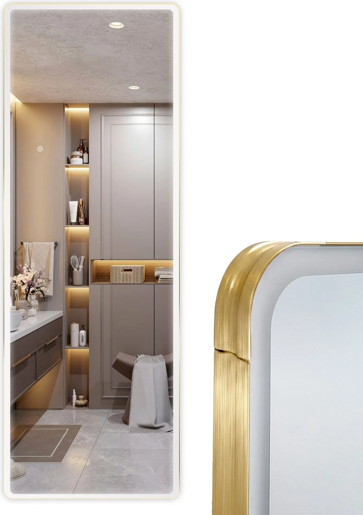 Огледало LED Classico 60x170cm Brush Gold
